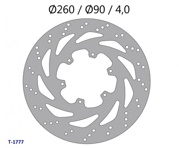 Metis Bremsscheibe D=260/90mm, 6-Loch, Derbi Senda SM 2011-, Gilera SMT 2011- vorne